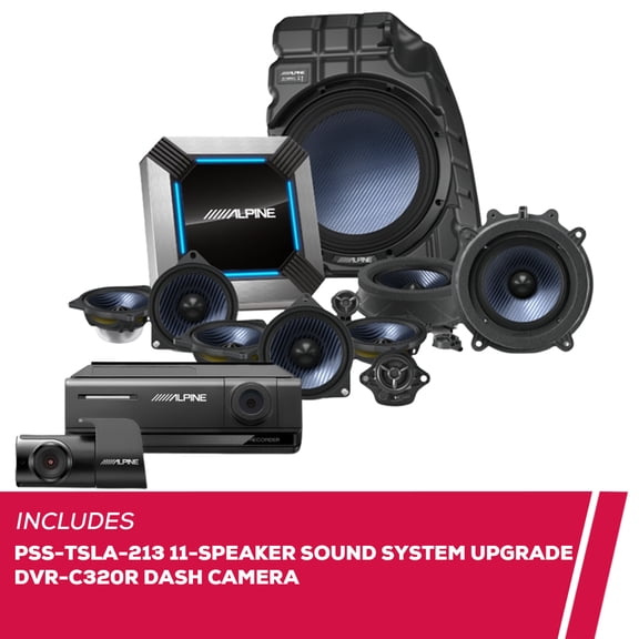 New Alpine PSS-TSLA-213 11-Speaker Sound System with DVR-C320R Dashboard Camera