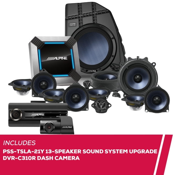 New Alpine PSS-TSLA-21Y 13-Speaker Sound System with DVR-C310R Dashboard Camera