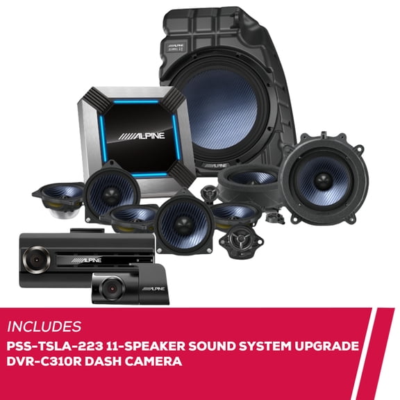 New Alpine PSS-TSLA-223 11-Speaker Sound System with DVR-C310R Dashboard Camera