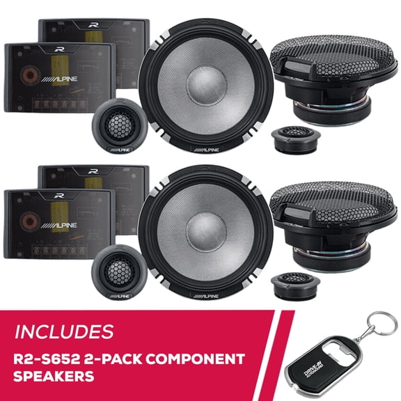 New Alpine R-Series 2-Pack R2-S652 6.5" 300W Peak 2-Way Pro Component Speakeres