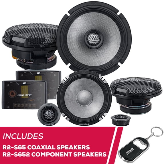 New Alpine R-Series R2-S65 6.5" Coaxial Speakers & R2-S652 6.5" Component Speakers