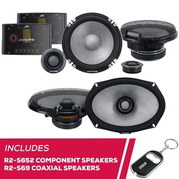 New Alpine R-Series R2-S652 6.5" Component Speakers, R2-S69 6"x9" Coaxial Speakers