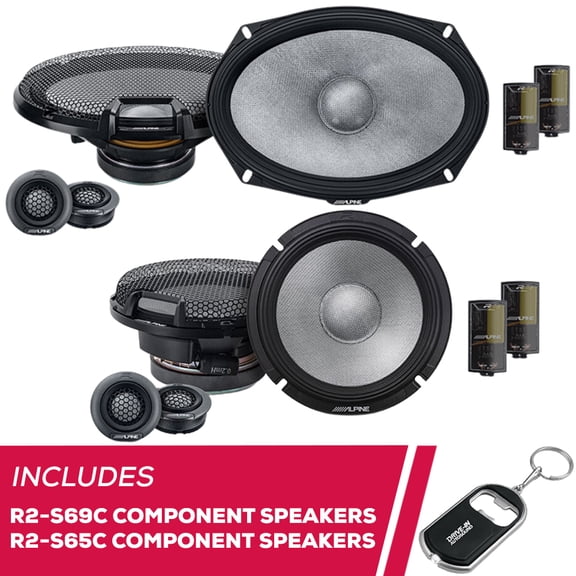 New Alpine R-Series R2-S69C 6x9" Component Speakers, R2-S65C 6.5" Component Speakers