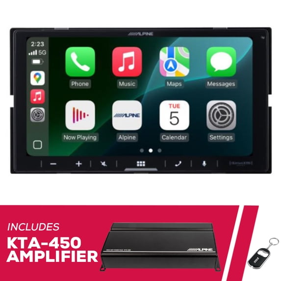 New Alpine iLX-W770-M 6.75" 2-DIN Multimedia Receiver w/ KTA-450 4-Channel Amplifier