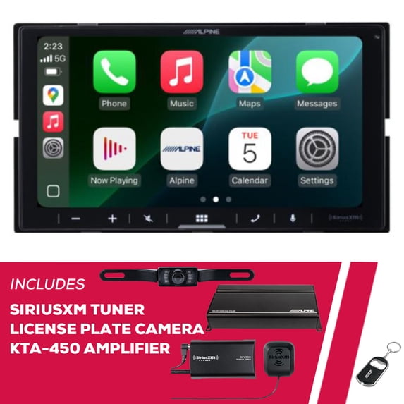 New Alpine iLX-W770-M 6.75" Receiver w/ SiriusXM Tuner, License Plate Camera and Amp