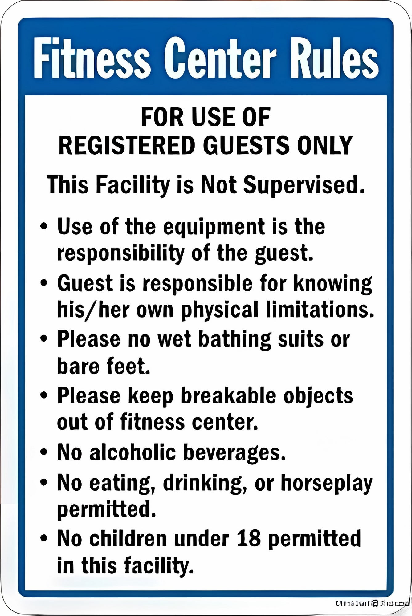 Gym Rules Example New Aluminum Fitness Center Rules Sign - 8