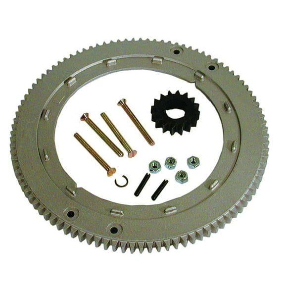 Ring Gear Compatible with Briggs And Stratton 176432 176437 176452 190412 191700 191702 Small Engine Mower 99 Teeth 8-1/4 Inch OD 16 Tooth Pinion 696537 31-056 Aluminum Starter Kit