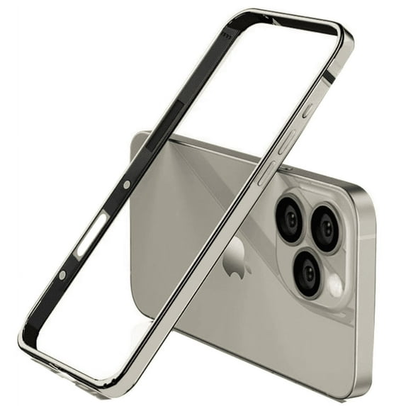 New Aluminum Frame Metal Bumper Frame Slim Hard Case Cover for iphone 16, Metal Frame Armor with Soft Inner Bumper, Raised Edge Protection
