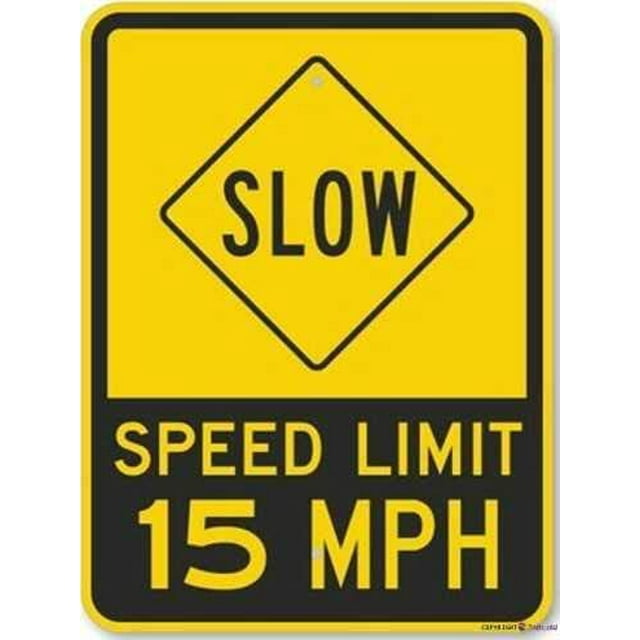 New Aluminum Sign Slow Down - Speed Limit 7 Mph, Heavy-Duty Road Sign ...