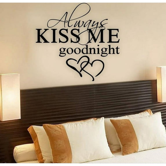 New Always Kiss Me Goodnight Home Decor Wall Sticker Decal Bedroom Art Mural Funny Home Decoration