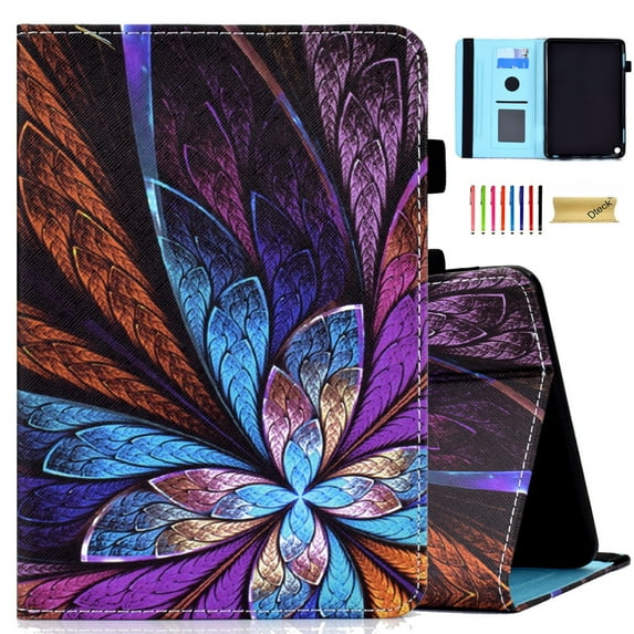 New Amazon Kindle Fire Max 11 Tablet Case (13th Gen, 2023 Release), Dteck Auto Sleep Wake Smart Cover Cute Synthetic Leather Fold Stand Wallet Kindle Fire Max 11 Flip Cover,Colorful Flower