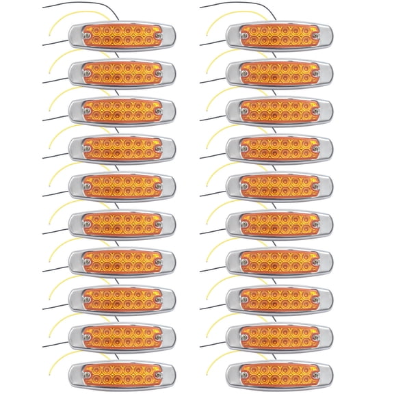 New Amber Side Marker Light Clearance 12-LED Truck Trailer for Peterbilt New 20PCS 12V