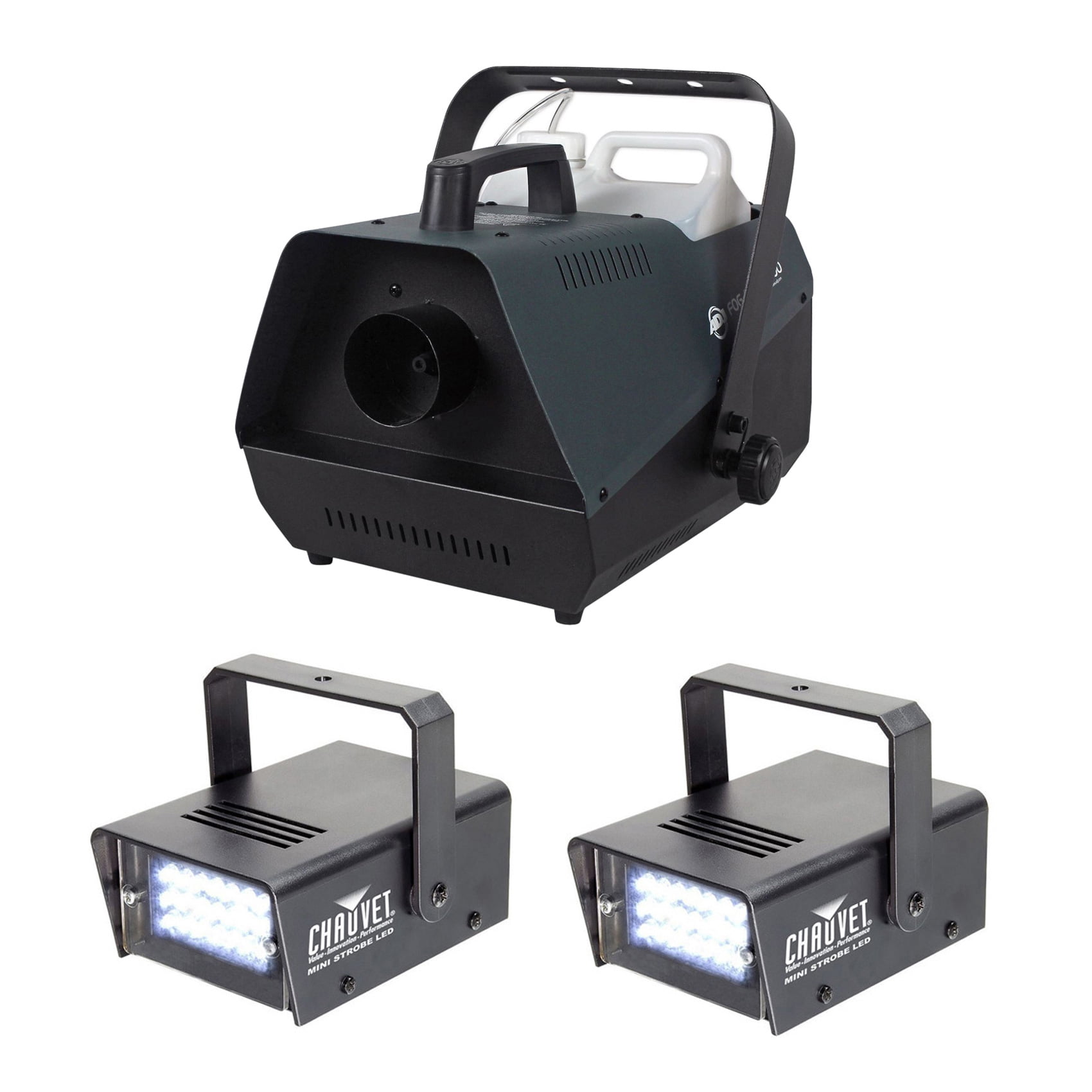 New American DJ Fog Fury 3000 DMX Fog Machine w/ Wired Remote+(2) Strobe Lights