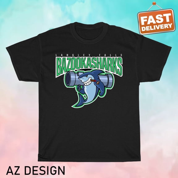 New American Dad Bazooka Sharks Logo T- Shirt Funny Size S to 5XL