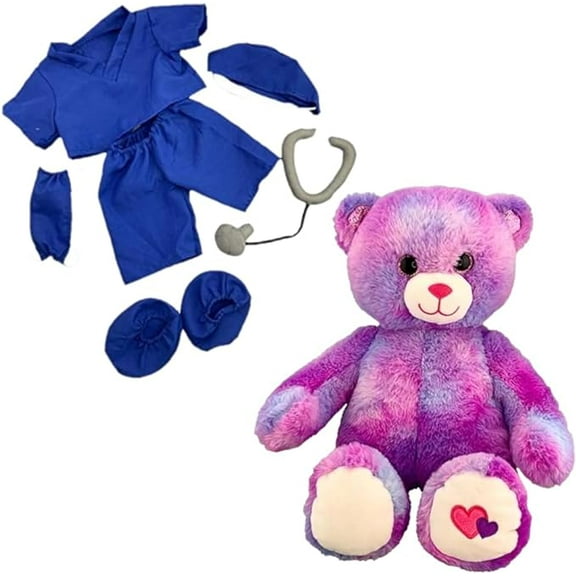 New "Amore Bear Plush in Blue Scrub, Get Well Soon Gifts for Kids, Doctor Stuffed Animal for Boys, Speedy Recovery Gifts