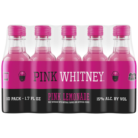 Pink Whitney Lemonade Malt Beverage, 10 Pack, 50ml Plastic Bottles, 15% ABV