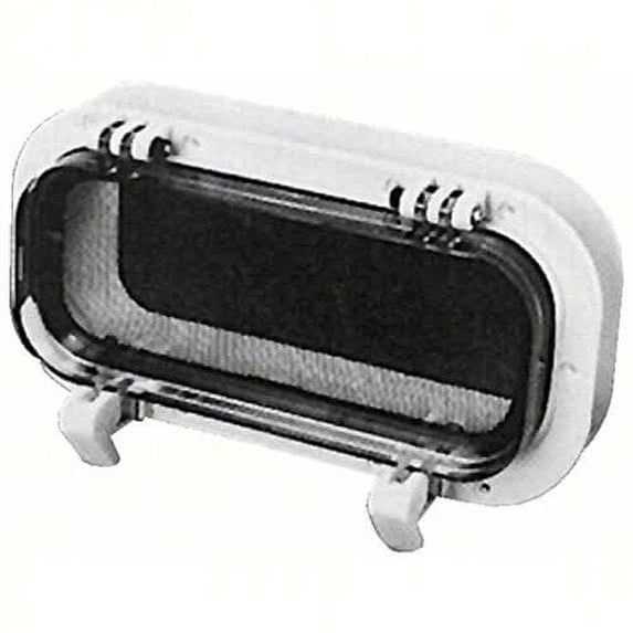 New Angled Spigot Opening Port beckson Marine Po410wc10 4" x 10" / Frame: 6-3/4" x 12-3/4" Cut Out 4-1/2" x 10-1/2"