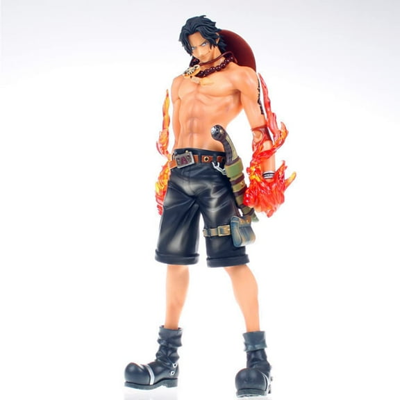 New Anime Ace Fire Ace Statue, 27cm/10.6inch Big Size Ace Fire Effect Standing Cartoon Anime Collection Decoration