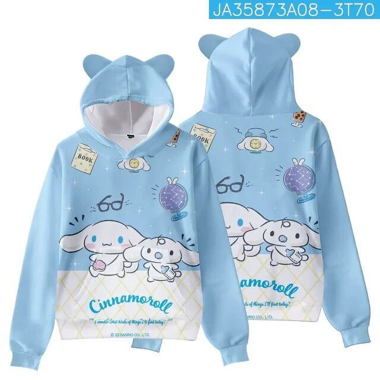 New Anime Cinnamoroll Bigeared Dog Cinnamon Dog Sanrio Element Printed Cat Ears Hooded