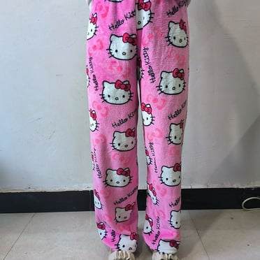 Kawaii Sanrio Hello Kitty Pajamas Pants Y2K Cartoon Black Cute Women ...