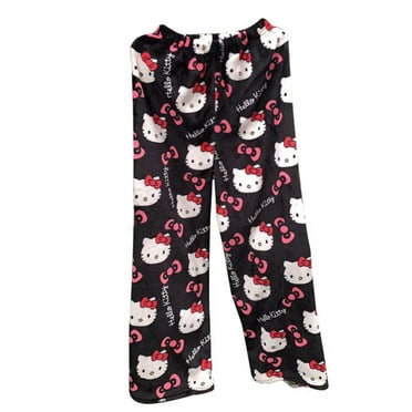 Hello Kitty Pajama Pants Anime Sanriod Flannel Thicken Winter Keep Warm ...