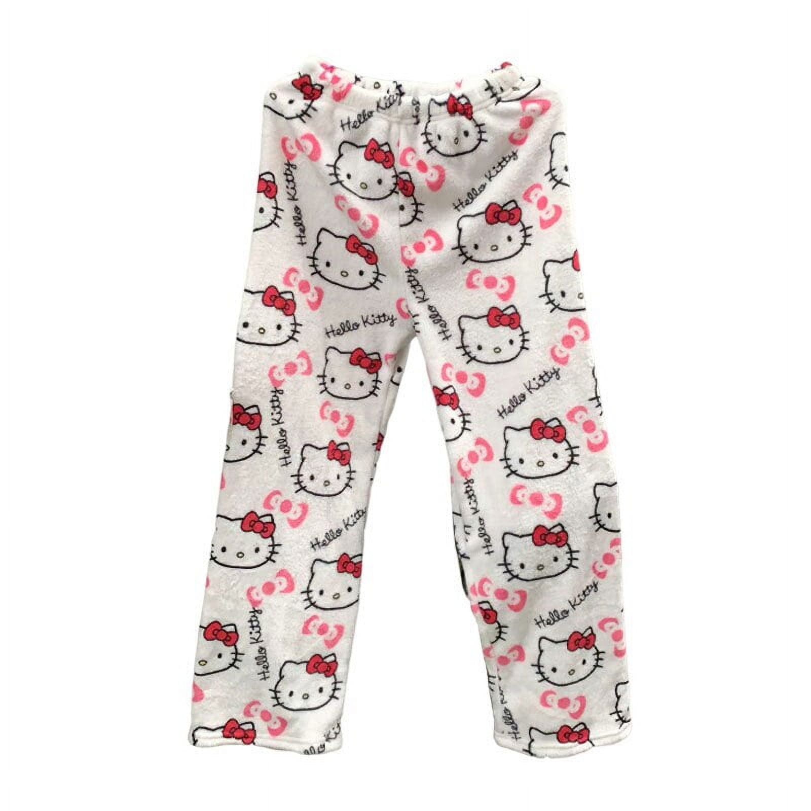 New Anime Sanrio Cartoon Hello Kitty Coral Fleece Pajama Pants Soft ...
