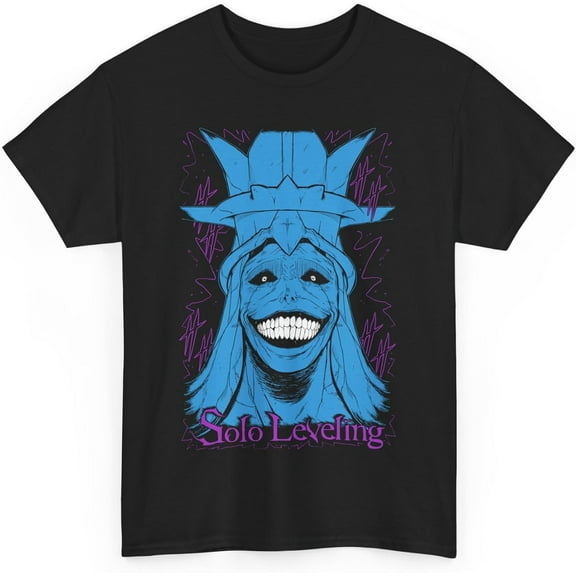 New Anime Solo Leveling Shirt Statue of God T-Shirt Short Sleeve Cotton Tee Harajuku Streetwear Fashion Clothes Unisex Tee