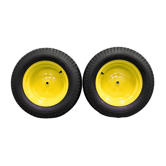 (New) Antego 22x9.50-12 4 Ply John Deere Yellow Tires & Wheels for Lawn & Garden Mowers (Set of 2)