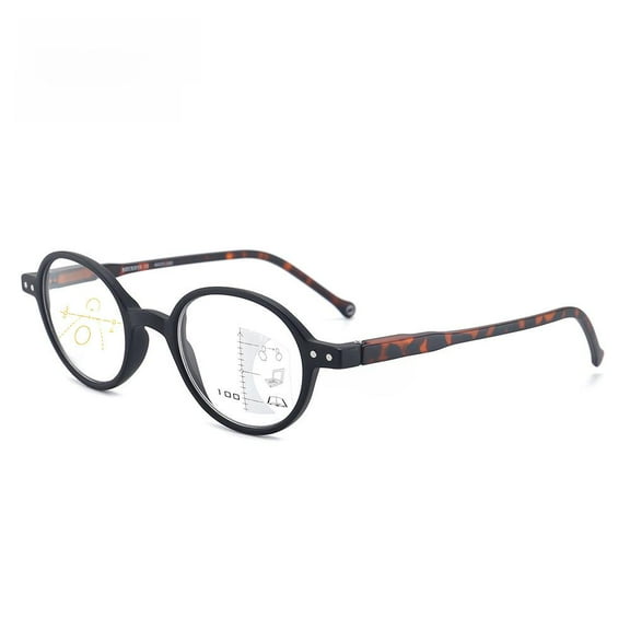 New Anti-Blue Light Multifocal Round Reading Glasses For Women and Men Tortoise Presbyopic Glasses Spring Hinge Progressive Readers +1.50