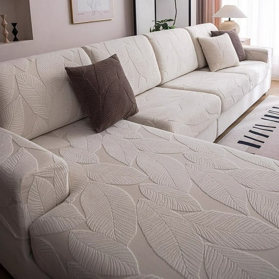 New Anti-cat Scratch All-season Universal Sofa Cover Home Decoration Dev Velvet Waterproof Sofa Cover Combination Cover (Beige 5,Plus-sized M double)