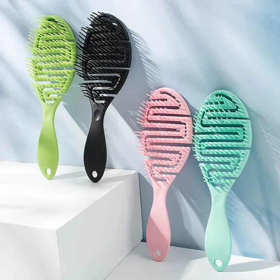 New Anti-detangling Hair Brush Curly Hair Comb Brush Hollow Big Curved Scalp kids Massage Smooth Comb Teeth Brushes Combs