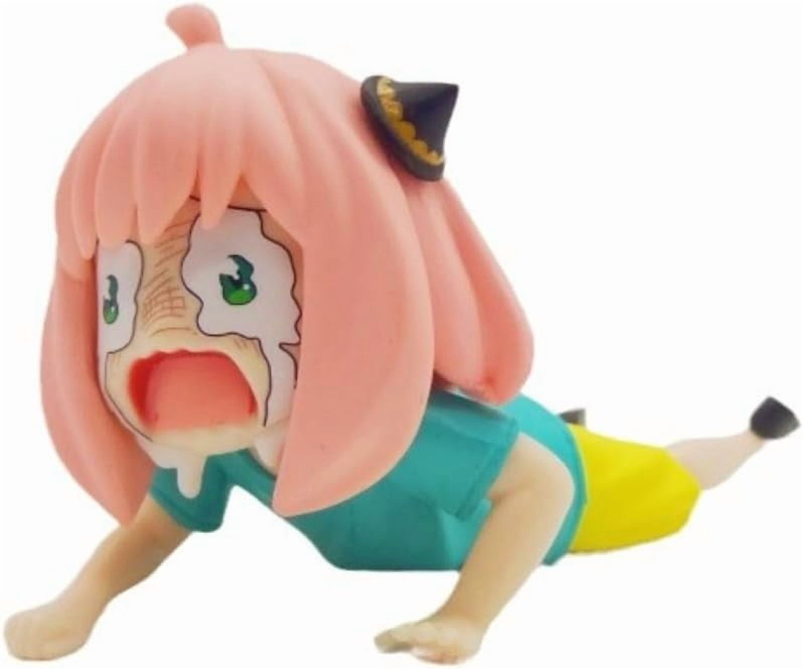 New Anya Figure, Falling Crying Anya Forger Action Figure 6cm/2.4inch PVC Characters Decorations Collectible Souvenirs for Anime Fans Gifts