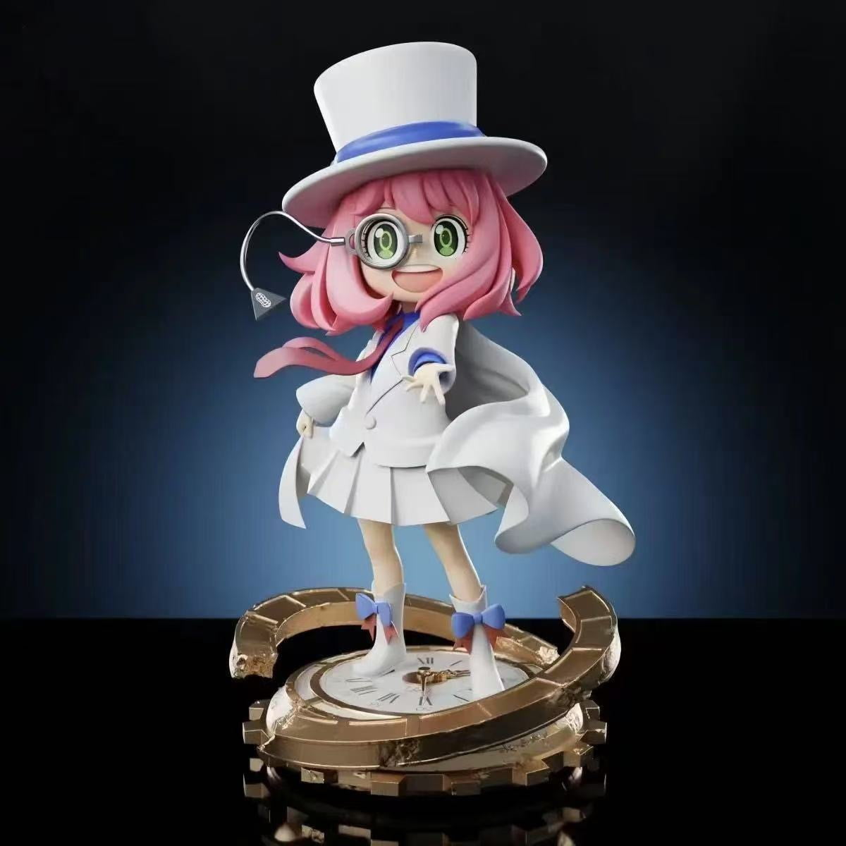 New Anya Figure, Standing Retro Suit Anya Forger Action Figure 19cm/7.5inch PVC Characters Handicrafts Souvenirs for Anime Fans Gifts（white）