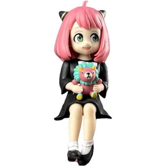 New Anya Forger Figure, Sitting Kneeling Anya Anime Figures Anime Character Collection Decor Statue Model Desktop Decoration Ornament Gifts (a)