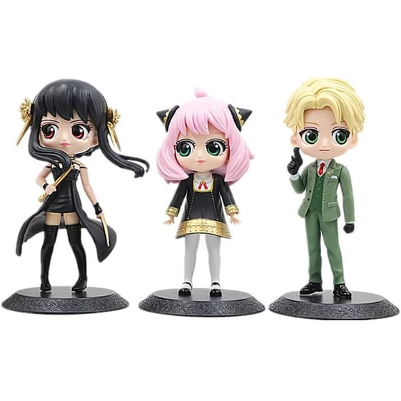 New Anya Yor Briar Figure Three Cute Big Eyes Anya Forger Briar Yor Forger Action Figures 15cm/5.9inch PVC Anime Character Statue Craft Gift