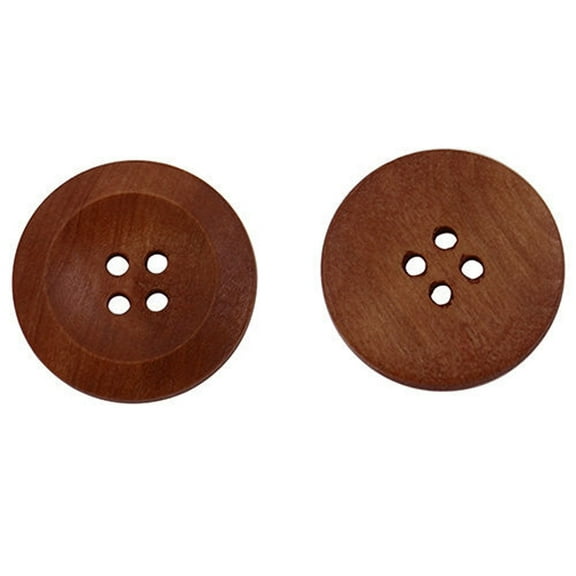 New! Aonity 25Mm Four-Eye Wooden Button, Coffee Color, Wooden Wood Craft 25Mm Pcs 50 4 Holes Diy Round Scrapbooking Sewing Home Diy