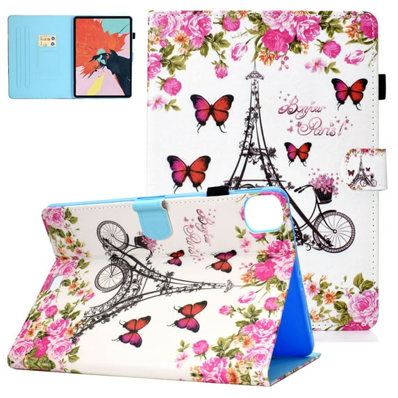 New Apple iPad Pro 11 Case 2020, Allytech PU Leather Slim Shell Multi Angle Viewing Stand Smart Cover Auto Sleep Wake Shockproof Protection Case for Apple iPad Pro 11 2nd Gen,Tower Butterfly