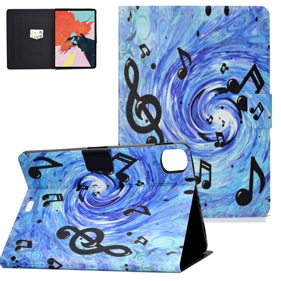 New Apple iPad Pro 11 Case 2020, Allytech PU Leather Slim Shell Multi Angle Viewing Stand Smart Cover Auto Sleep Wake Shockproof Protection Case for Apple iPad Pro 11 2nd Gen,Music