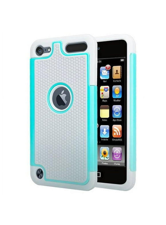 New Apple iPod Touch Case, iPod 7/6/5th Generation Case, Anti-Slip Hard Case Cover - Teal