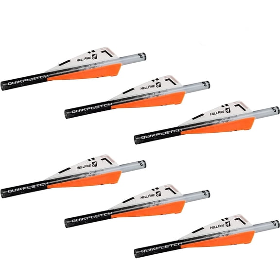 New Archery Products Hellfire Quikfletch Fletching White/Orange 3" Vane