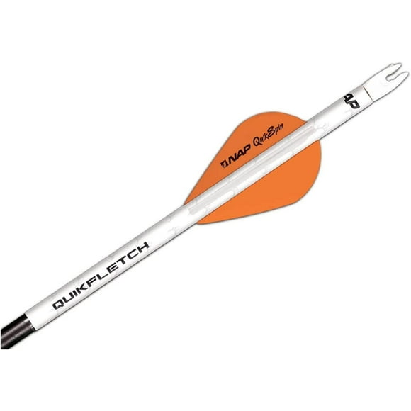 New Archery Products Quikfletch 2" 3 Vane Fletching Orange/White Vanes