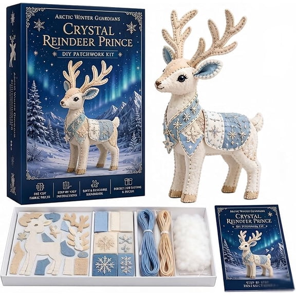New Arctic Winter Guardians DIY Patchwork Kit, Felt Arctic Winter Guardians Sewing Craft Kit, 3D Patchwork Fantasy Creature, DIY Plush Animal Sewing Kit, Handmade Craft Gift for Beginners