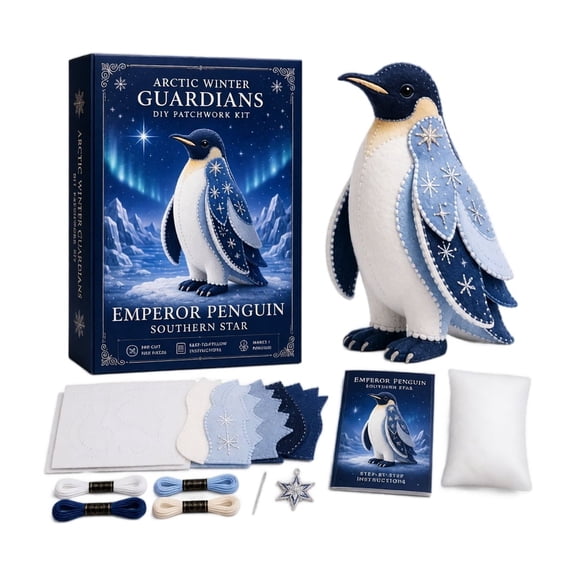 New Arctic Winter Guardians DIY Patchwork Kit, Handmade 3D Mythical Plush Sewing Set with Pre-Cut Materials, Felt Animal Sewing Kit for Beginners, for Home Decor & Craft Lovers Gift
