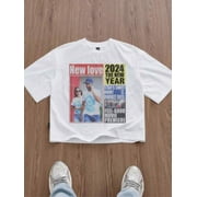 New Arrival 2024 "New Love" Magazine Graphic T-Shirt   Trendy Pop Culture Unisex Cotton Tee