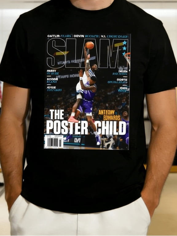 【New Arrival】Anthony Edwards SLAM Magazine Cover T-Shirt | Premium Basketball Graphic Tee