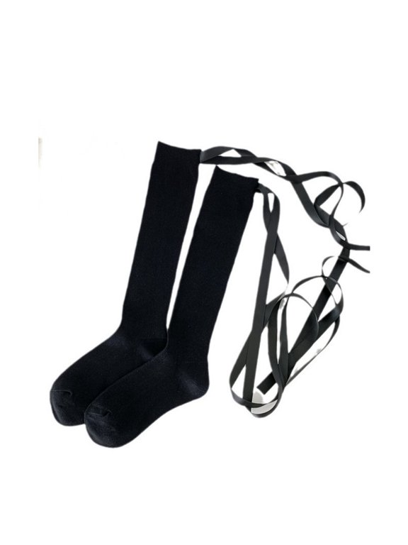 New Arrival Ballet Style Socks with Long Ties for Girls JK Style Socks for Girls