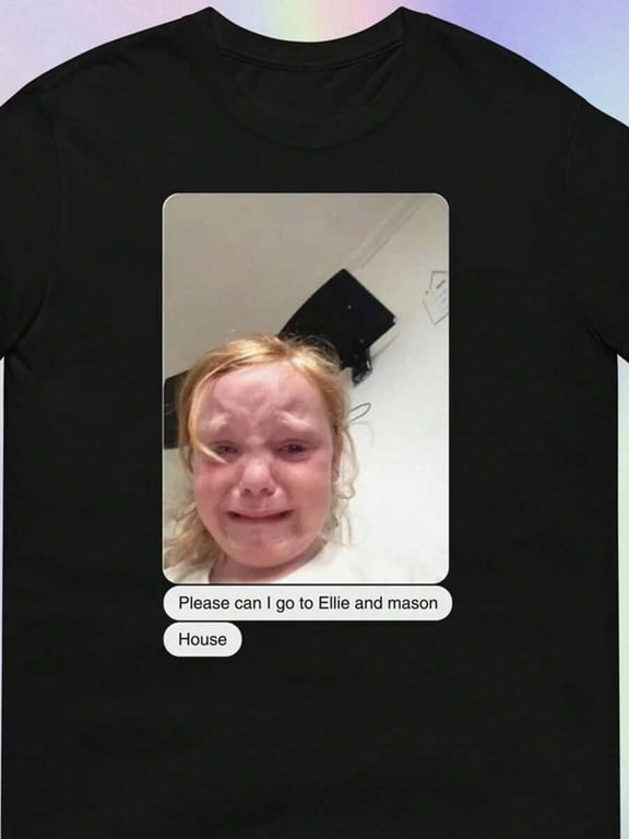【New Arrival】Crying Kid Viral Chat Bubble Meme Graphic T-Shirt, Funny Internet Meme Unisex Black Short Sleeve Tee
