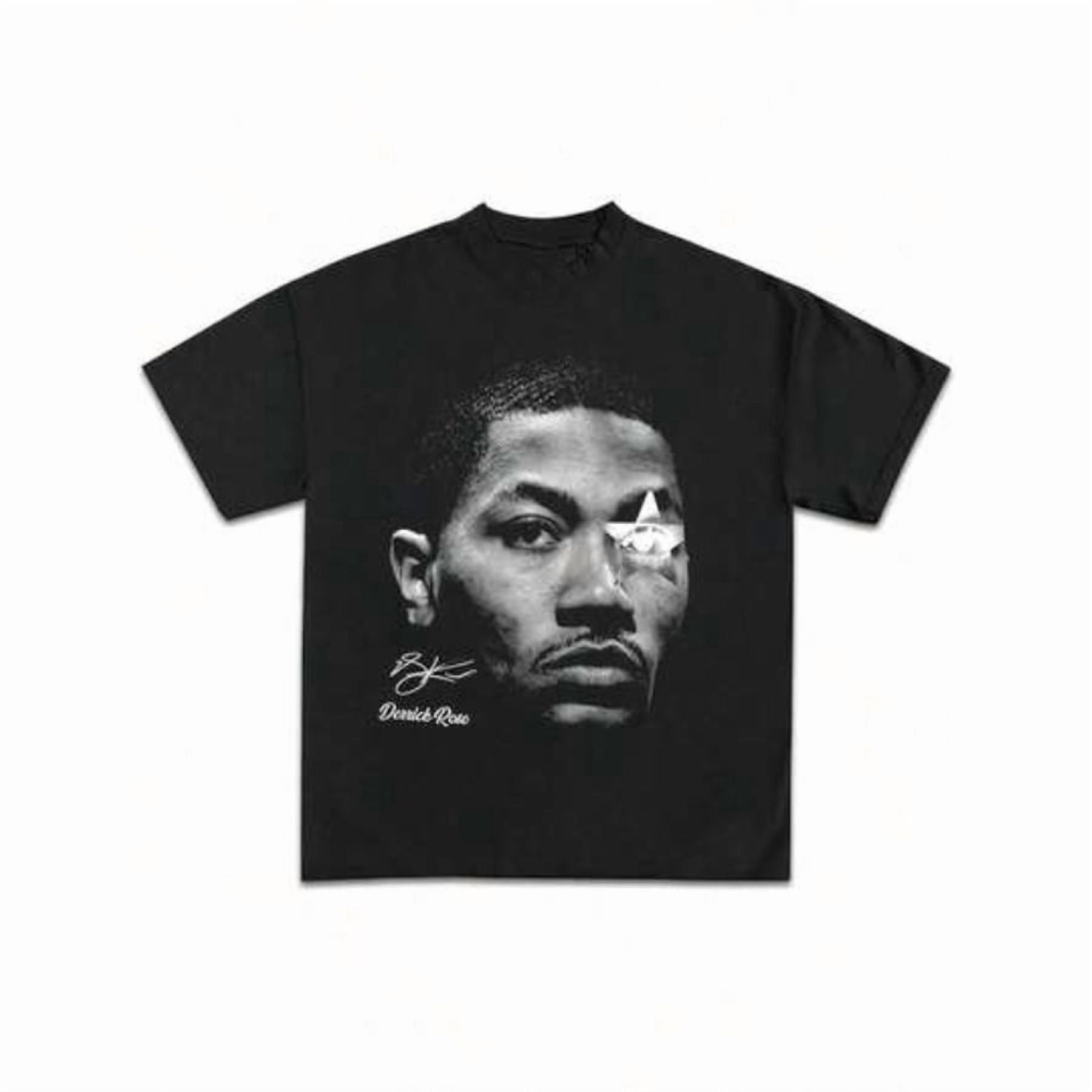 【New Arrival】Derrick Rose Graphic T Shirt Men Vintage Basketball Star Portrait Print Oversized Streetwear Hip Hop Casual Cotton Short Sleeve Tees Tops