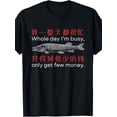 thumbnail image 1 of 【New Arrival】Funny Busy Life Meme Pike Fish Graphic T-Shirt, Unisex Black Short Sleeve Humor Casual Novelty Tee, 1 of 6