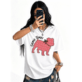 thumbnail image 1 of 【New Arrival】 Game Time Bulldog Graphic T-Shirt, Gingham Check Sports Short Sleeve Crew Neck Tee, 1 of 8